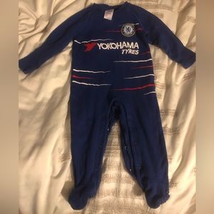 Chelsea FC baby 9-12 month footed onesie